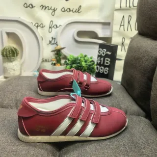Adidas Red White Laceless Dual Velcro Straps Lifestyle Sneakers