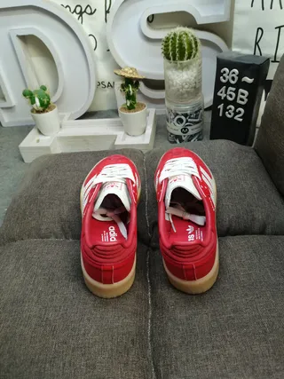 Adidas Red White Low-Top Perforated Three-Stripe Panel Lifestyle Sneakers 8