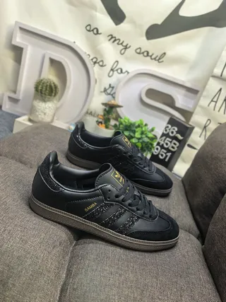Adidas Samba 黑金 低帮 真皮鞋面 生活休闲鞋 9