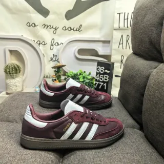 Adidas Samba Burgundy and White Lifestyle Sneakers