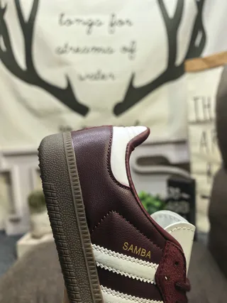 Adidas Samba Burgundy and White Lifestyle Sneakers 3