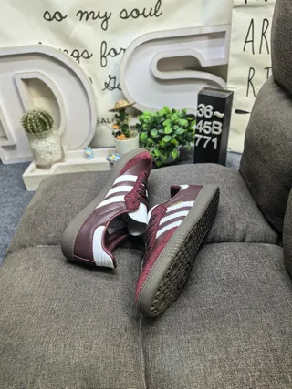 Adidas Samba Burgundy and White Lifestyle Sneakers 6