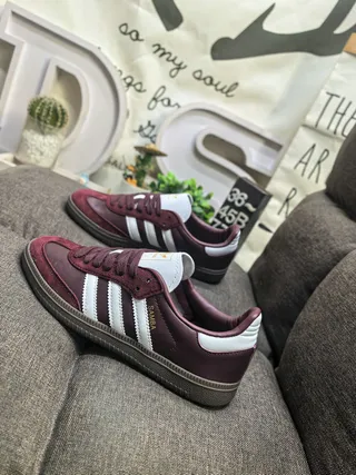 Adidas Samba Burgundy and White Lifestyle Sneakers 7