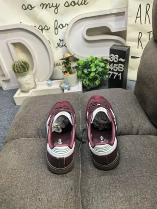 Adidas Samba Burgundy and White Lifestyle Sneakers 8