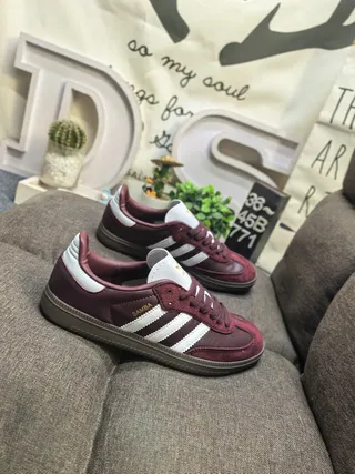 Adidas Samba Burgundy and White Lifestyle Sneakers 9