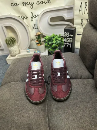 Adidas Samba Burgundy and White Lifestyle Sneakers 10
