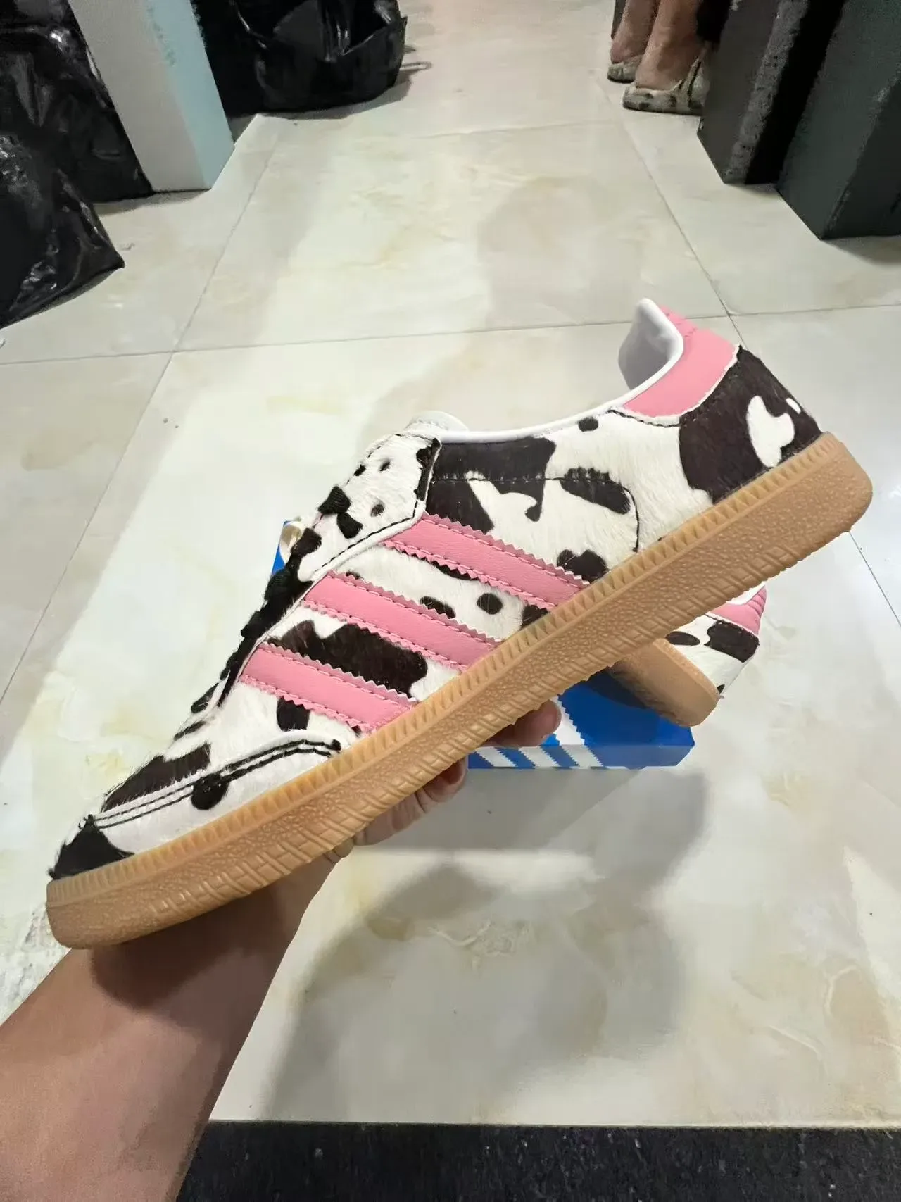 Adidas Samba Cow Print Pink Lifestyle Sneakers 5