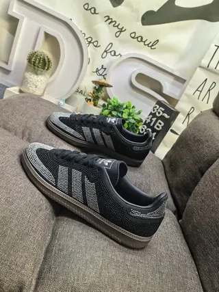 Adidas Samba Crystal-Embellished Black Lifestyle Sneakers 7