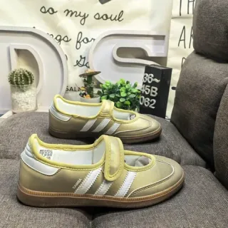 Adidas Samba धातु सोना सफेद जीवन शैली जूते