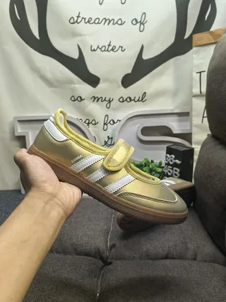 Adidas Samba Metallic Gold White Lifestyle Sneakers 5