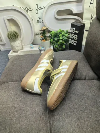 Adidas Samba Metallic Gold White Lifestyle Sneakers 6