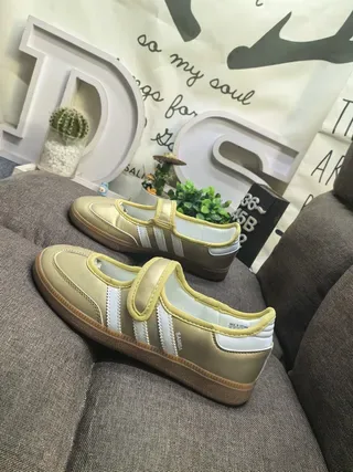 Adidas Samba Metallic Gold White Lifestyle Sneakers 7