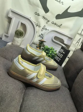 Adidas Samba Metallic Gold White Lifestyle Sneakers 9