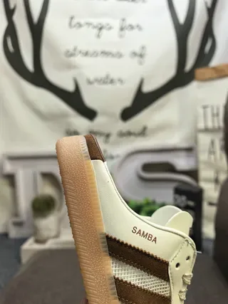 Adidas Samba Off-White and Brown Lifestyle Sneakers 3