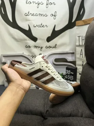 Adidas Samba Off-White and Brown Lifestyle Sneakers 5