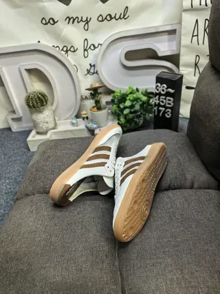 Adidas Samba Off-White and Brown Lifestyle Sneakers 6