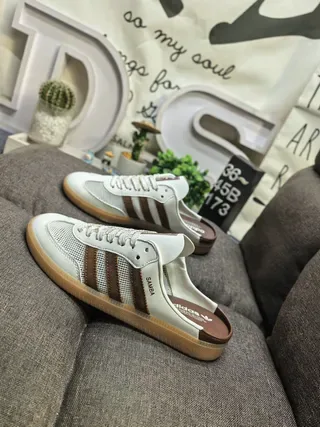 Adidas Samba Off-White and Brown Lifestyle Sneakers 7