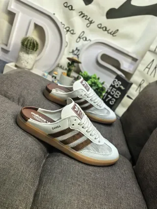 Adidas Samba Off-White and Brown Lifestyle Sneakers 9