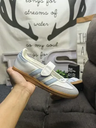 Adidas Samba Off-White and Light Blue Lifestyle Sneakers 5