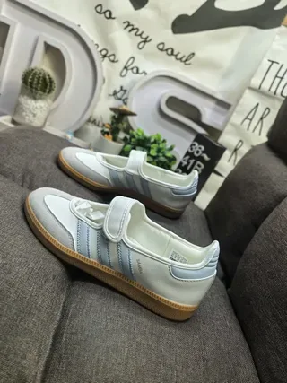 Adidas Samba Off-White and Light Blue Lifestyle Sneakers 7