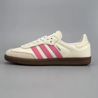 Adidas Samba Off-White and Pink Leather Lifestyle Sneakers