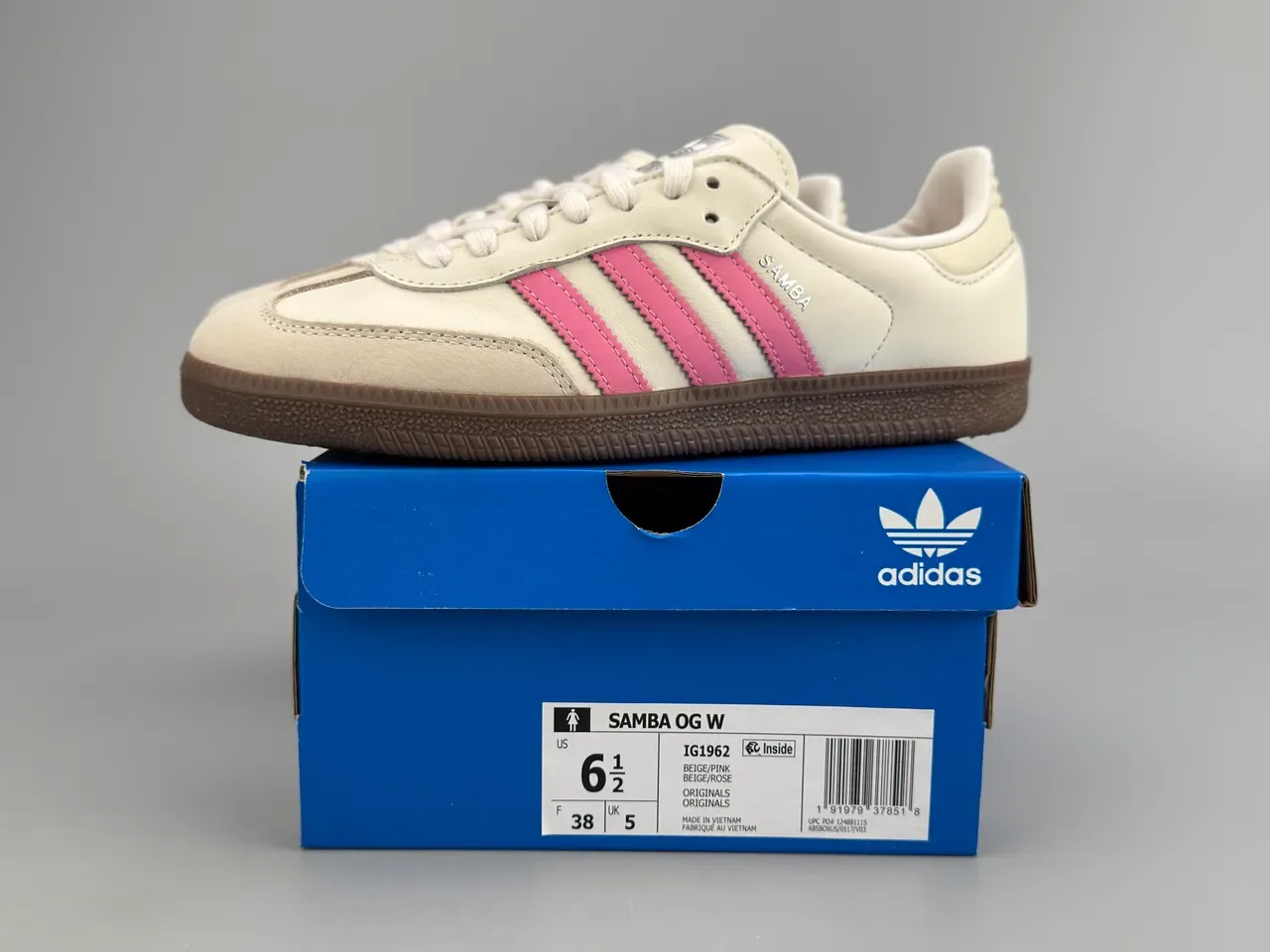 Adidas Samba Off-White and Pink Leather Lifestyle Sneakers 2