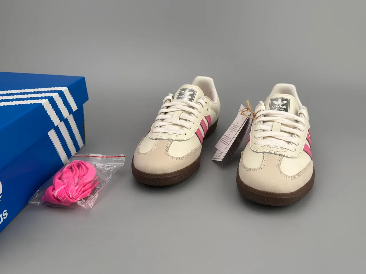 Adidas Samba Off-White and Pink Leather Lifestyle Sneakers 3