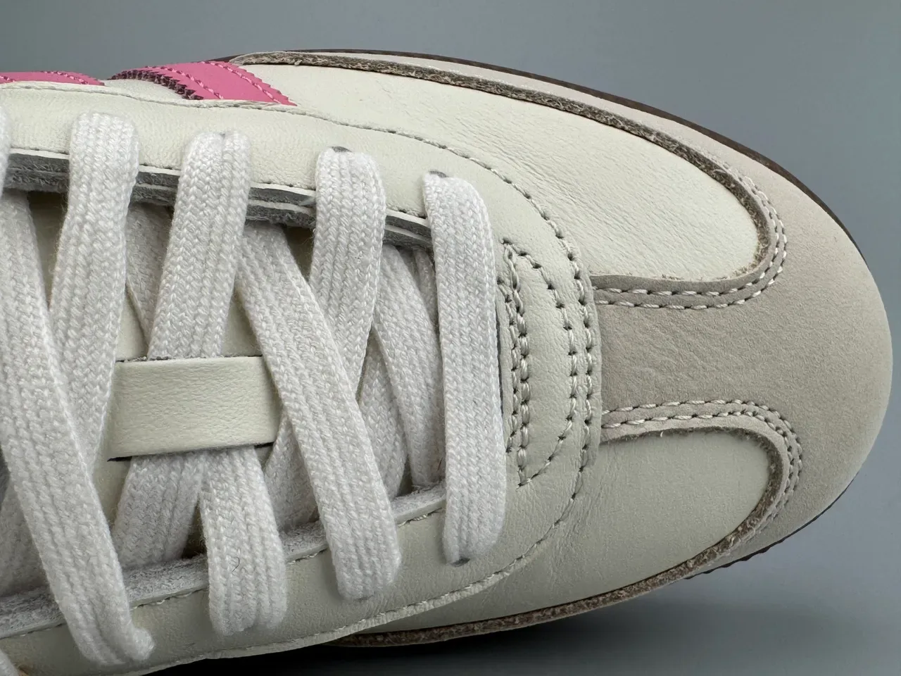 Adidas Samba Off-White and Pink Leather Lifestyle Sneakers 4