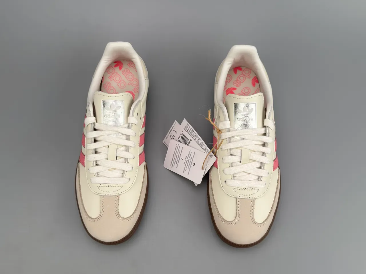 Adidas Samba Off-White and Pink Leather Lifestyle Sneakers 9