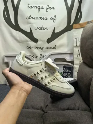 Adidas Samba Off-White Leather Lifestyle Sneakers 6