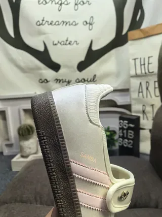 Adidas Samba OG Metálico Branco Rosa Tênis Lifestyle 3