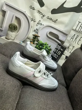Adidas Samba OG Metálico Branco Rosa Tênis Lifestyle 9
