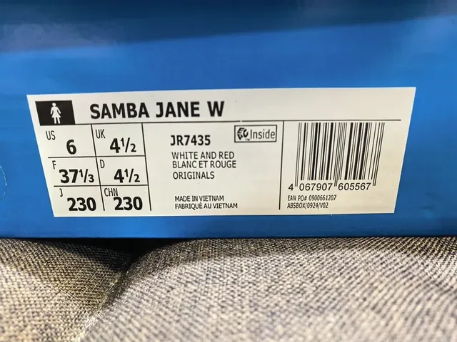 Adidas Samba White and Red Laceless Mary Jane Lifestyle Sneakers 2