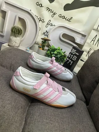 Adidas Samba White Pink Laceless Velcro Strap Lifestyle Sneakers 9
