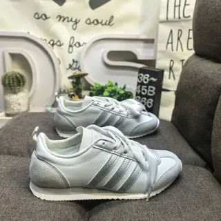 Adidas Silver White Low-Top Three-Stripe Side Panel Lifestyle Sneakers
