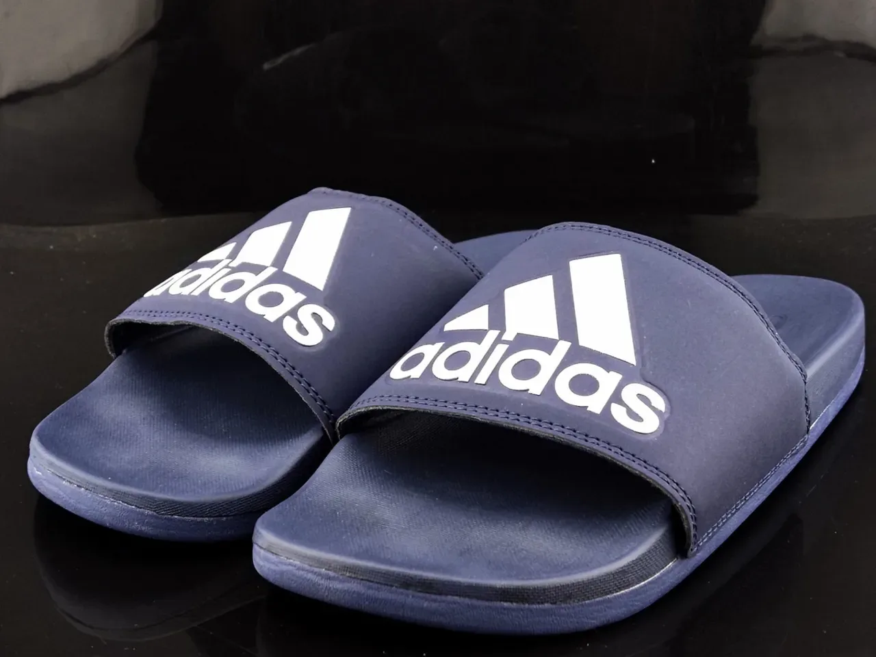 Adidas Slide Navy Blue White Logo Slippers 2