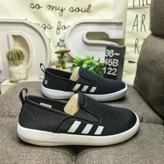 Adidas Slip-On Three-Stripe Black and White Lifestyle Sneakers