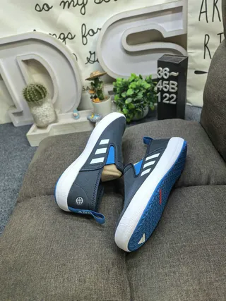 Adidas Slip-On Three-Stripe Black and White Lifestyle Sneakers 16