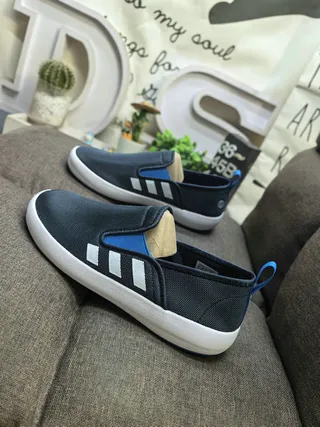 Adidas Slip-On Three-Stripe Black and White Lifestyle Sneakers 17