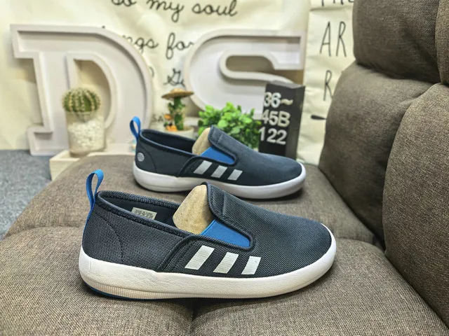 Adidas Slip-On Three-Stripe Black and White Lifestyle Sneakers 21