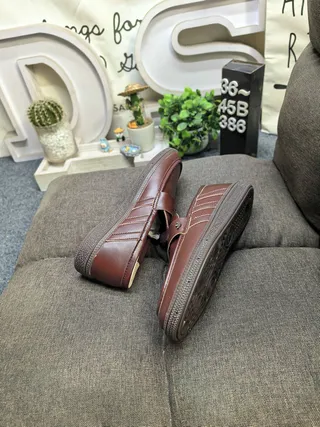 Adidas Spezial Burgundy Leather Loafers 6