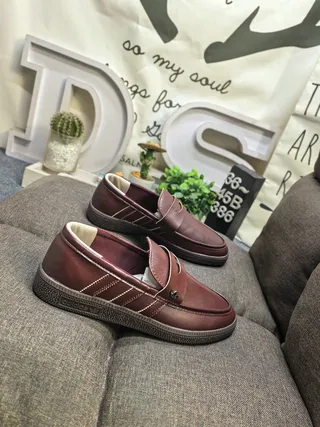 Adidas Spezial Burgundy Leather Loafers 9