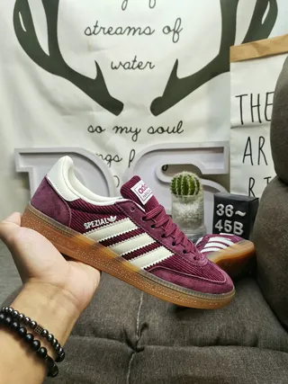 Adidas Spezial Burgundy Suede and Corduroy Lifestyle Sneakers 5