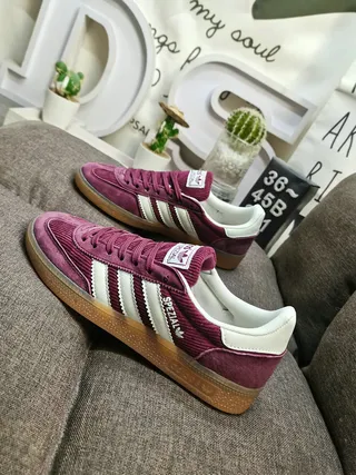 Adidas Spezial Burgundy Suede and Corduroy Lifestyle Sneakers 7