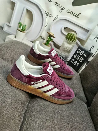 Adidas Spezial Burgundy Suede and Corduroy Lifestyle Sneakers 9