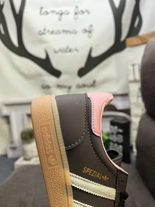 Adidas Spezial Dark Gray Pink Suede Lifestyle Sneakers 3