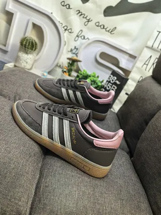 Adidas Spezial Dark Gray Pink Suede Lifestyle Sneakers 7