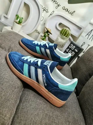 Adidas Spezial Chaussures Lifestyle en Daim Bleu Marine et Menthe 7