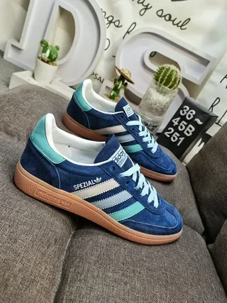 Adidas Spezial Chaussures Lifestyle en Daim Bleu Marine et Menthe 9