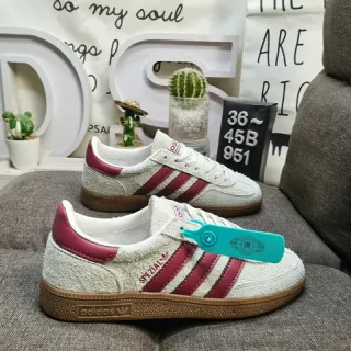 Adidas Spezial Off-White and Maroon Suede Lifestyle Sneakers